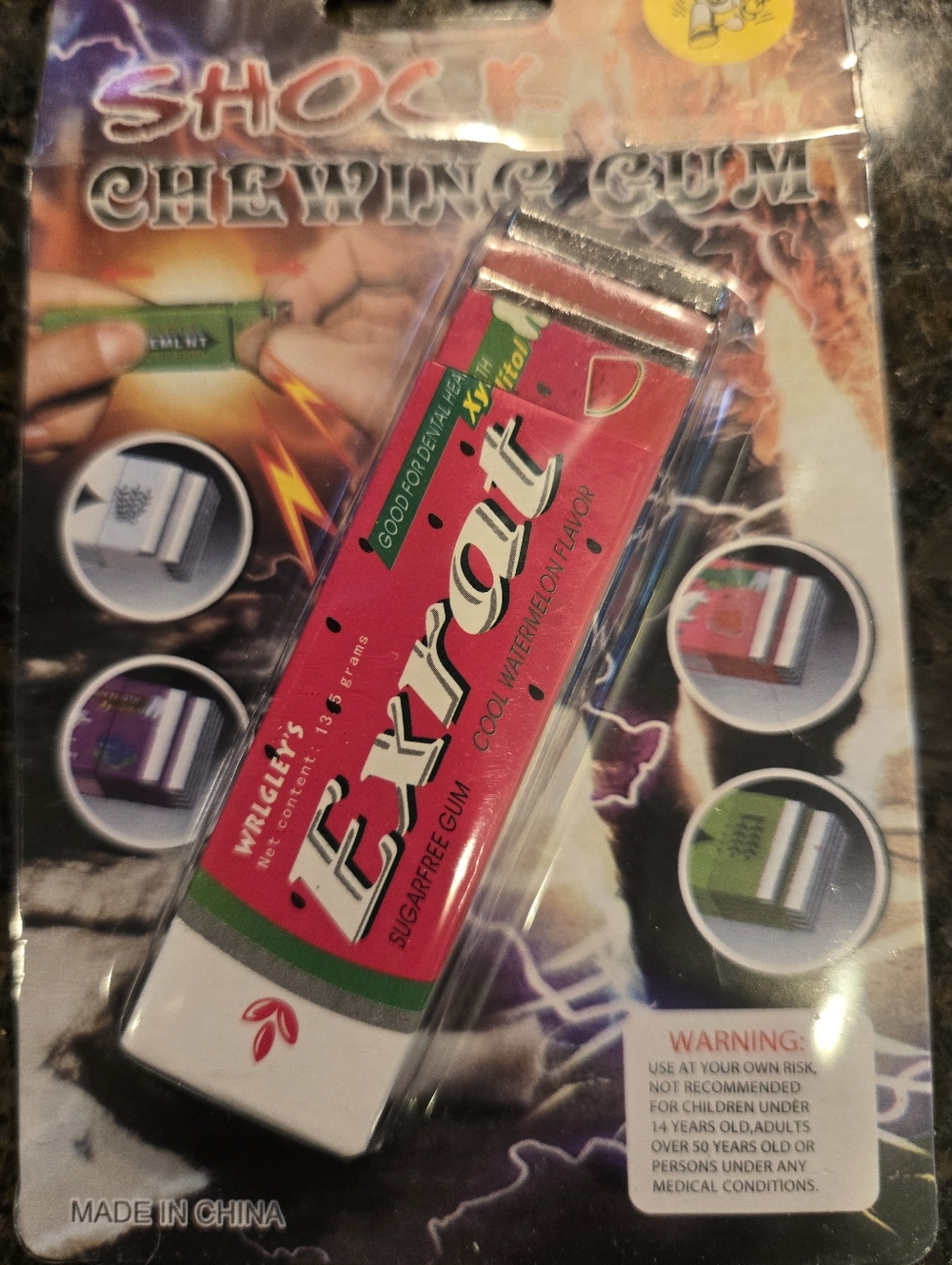 Shock Prank Extra Sugarfree Gum Pack - Bright Pink & Green Wrapper